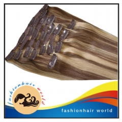 2015 new products ombre color clip in hair extensions for black women